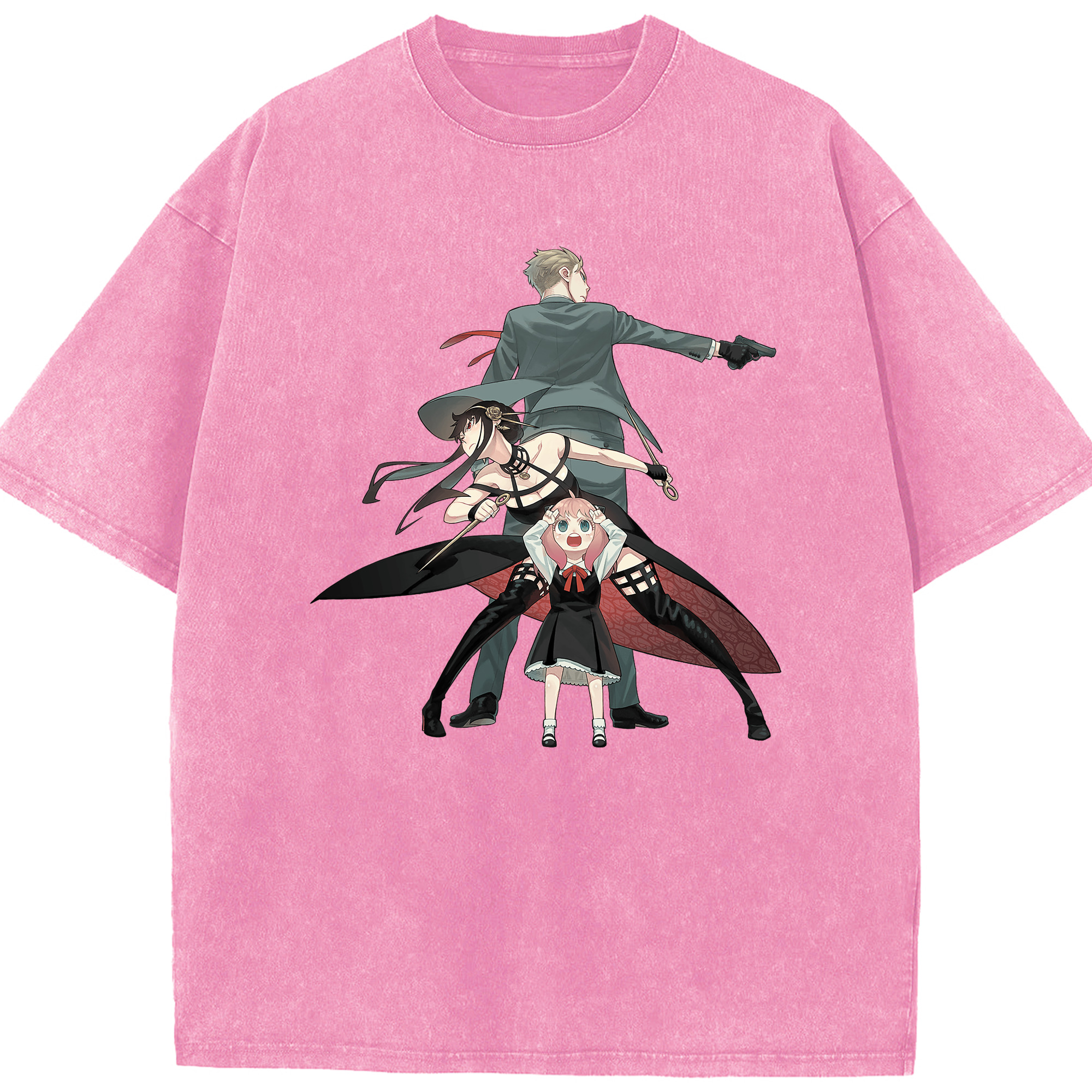 （画像用） SPY×FAMILY间谍家家酒 綿100% ヴィンテージ風 半袖Tシャツ（フロントプリント）